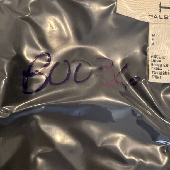 NWT Halston Long Sheer Tunic Top Black Side Slits Button Front Size Medium - Picture 12 of 12